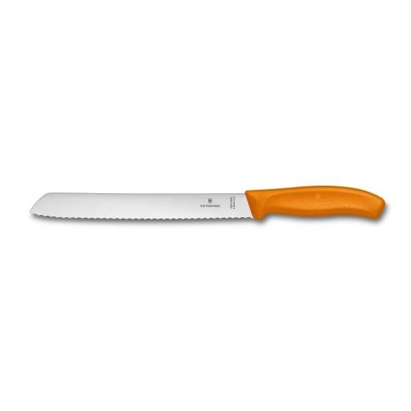 Nož za kruh Victorinox Swiss Classic, valovit rob, oranžen